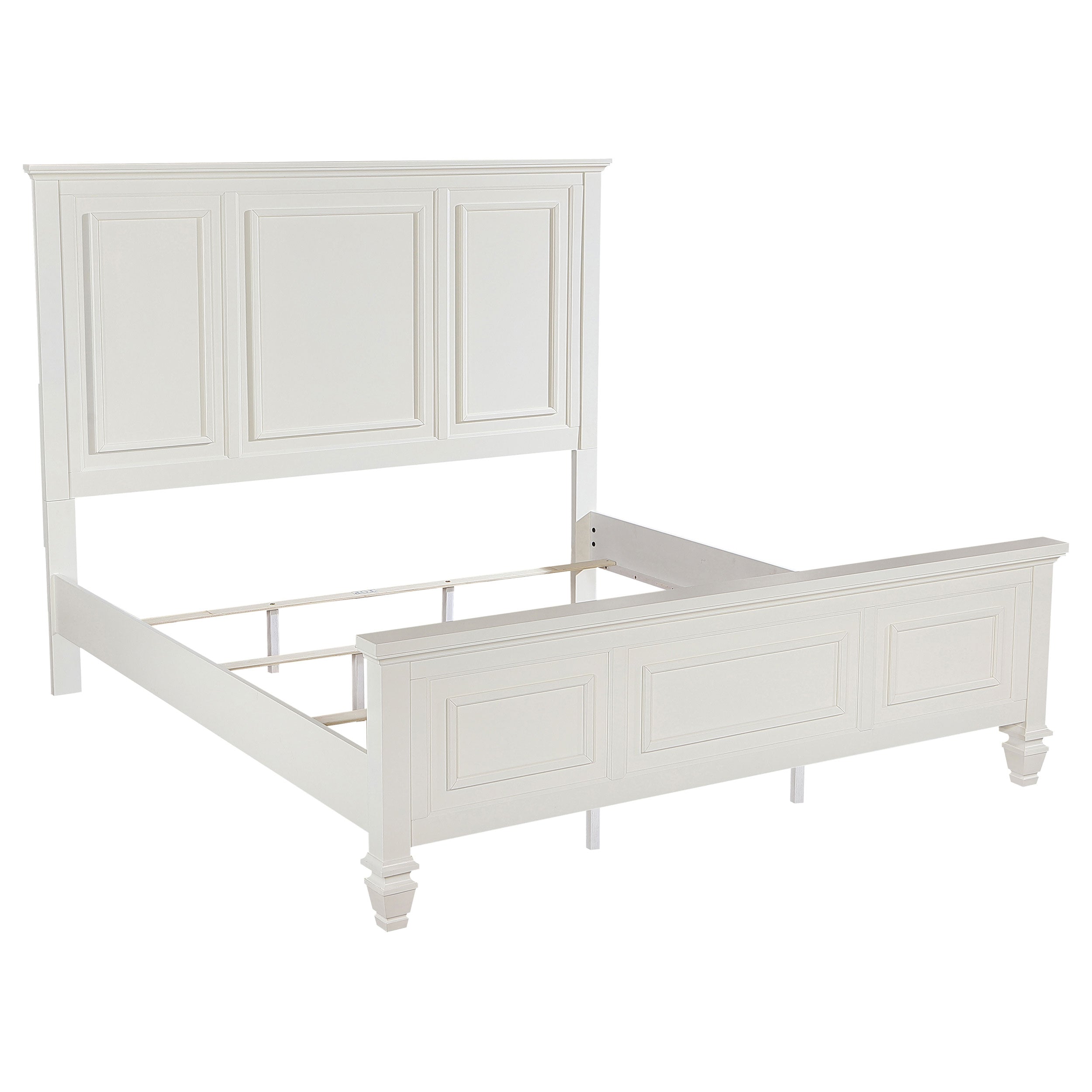 Tampa Furniture Outlet - Coaster - Sandy Beach 63-inch Eastern King Wood Panel Bed Cream White - 201301KEN