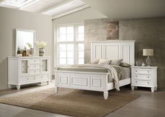 Tampa Furniture Outlet - Coaster - Sandy Beach 4-piece Queen Bedroom Set Cream White - 201301Q-S4