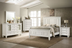 Tampa Furniture Outlet - Coaster - Sandy Beach 5-piece Queen Bedroom Set Cream White - 201301Q-S5