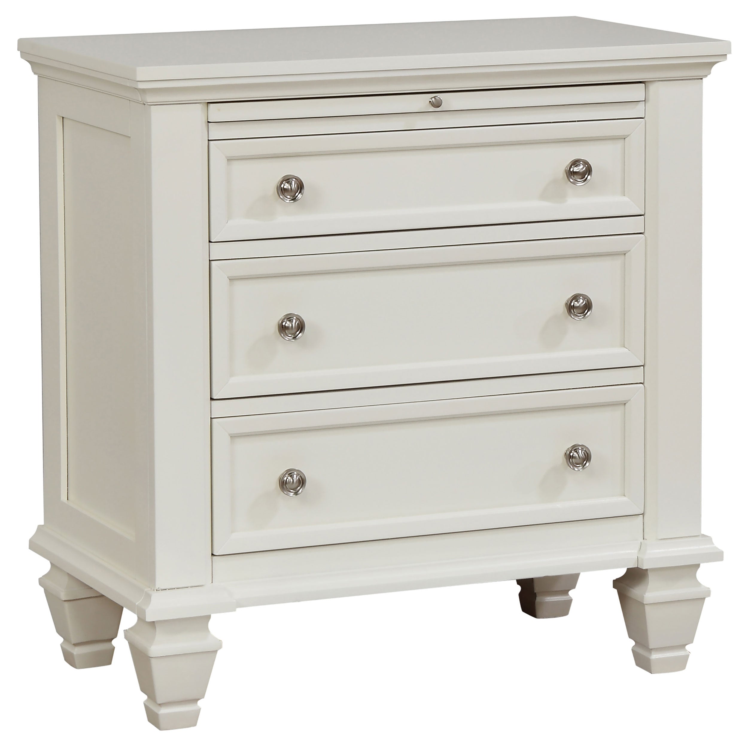 Tampa Furniture Outlet - Coaster - Sandy Beach 3-drawer Nightstand Cream White - 201302