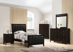 Tampa Furniture Outlet - Coaster - Carlton 5-piece Twin Bedroom Set Cappuccino - 202091T-S5