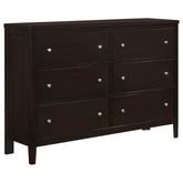 Tampa Furniture Outlet - Coaster - Carlton 6-drawer Dresser Cappuccino - 202093
