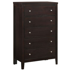 Tampa Furniture Outlet - Coaster - Carlton 5-drawer Bedroom Chest Cappuccino - 202095