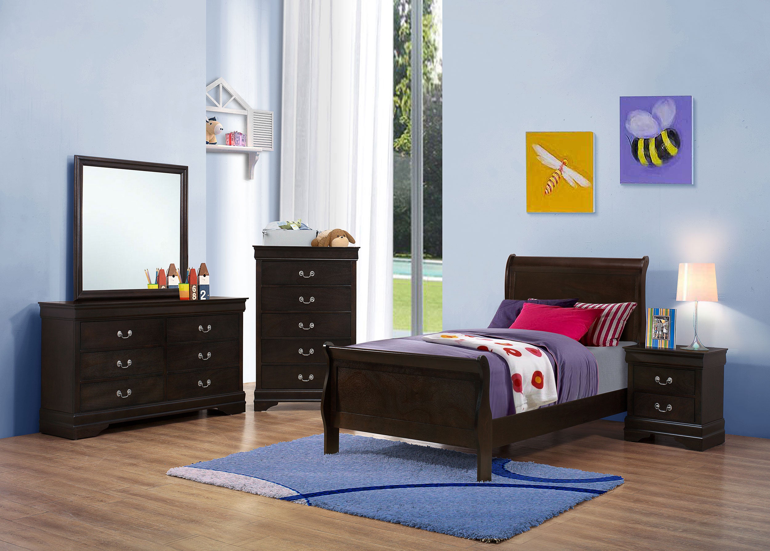 Tampa Furniture Outlet - Coaster - Louis Philippe 5-piece Twin Bedroom Set Cappuccino - 202411T-S5