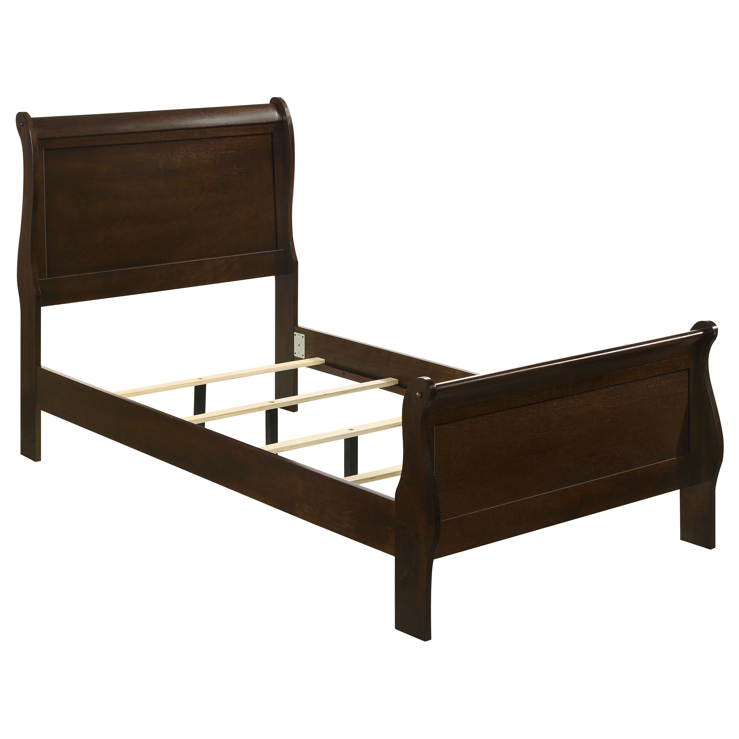 Tampa Furniture Outlet - Coaster - Louis Philippe Wood Twin Sleigh Bed Cappuccino - 202411T