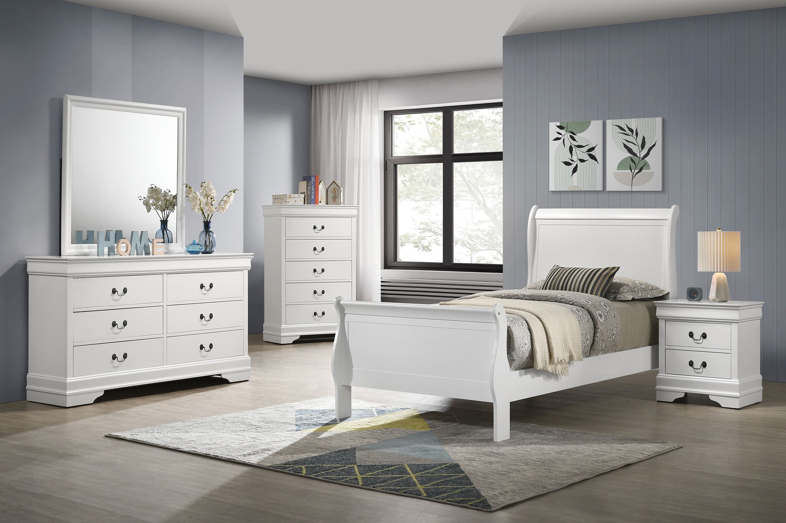 Tampa Furniture Outlet - Coaster - Louis Philippe 5-piece Twin Bedroom Set White - 202441T-S5