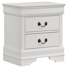 Tampa Furniture Outlet - Coaster - Louis Philippe 2-drawer Nightstand Bedside Table White - 202442