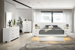 Tampa Furniture Outlet - Coaster - Jessica 6-piece Queen LED Bedroom Set Snow White - 202990Q-S6P