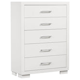 Tampa Furniture Outlet - Coaster - Jessica 5-drawer Bedroom Chest Snow White - 202995