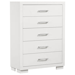 Tampa Furniture Outlet - Coaster - Jessica 5-drawer Bedroom Chest Snow White - 202995