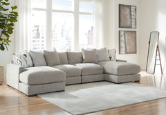 Tampa Furniture Outlet Lutz - Ashley Furniture - Aslan Court Sectional - RAF 4-Piece Sofa Pit Sectional / Pebble - 20305S5