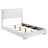 Tampa Furniture Outlet - Coaster - Felicity Wood Full LED Panel Bed White High Gloss - 203500F