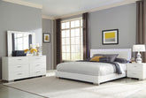 Tampa Furniture Outlet - Coaster - Felicity 4-piece California King Bedroom Set White Gloss - 203500KW-S4