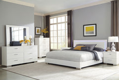 Tampa Furniture Outlet - Coaster - Felicity 6-piece Queen Bedroom Set White High Gloss - 203500Q-S6