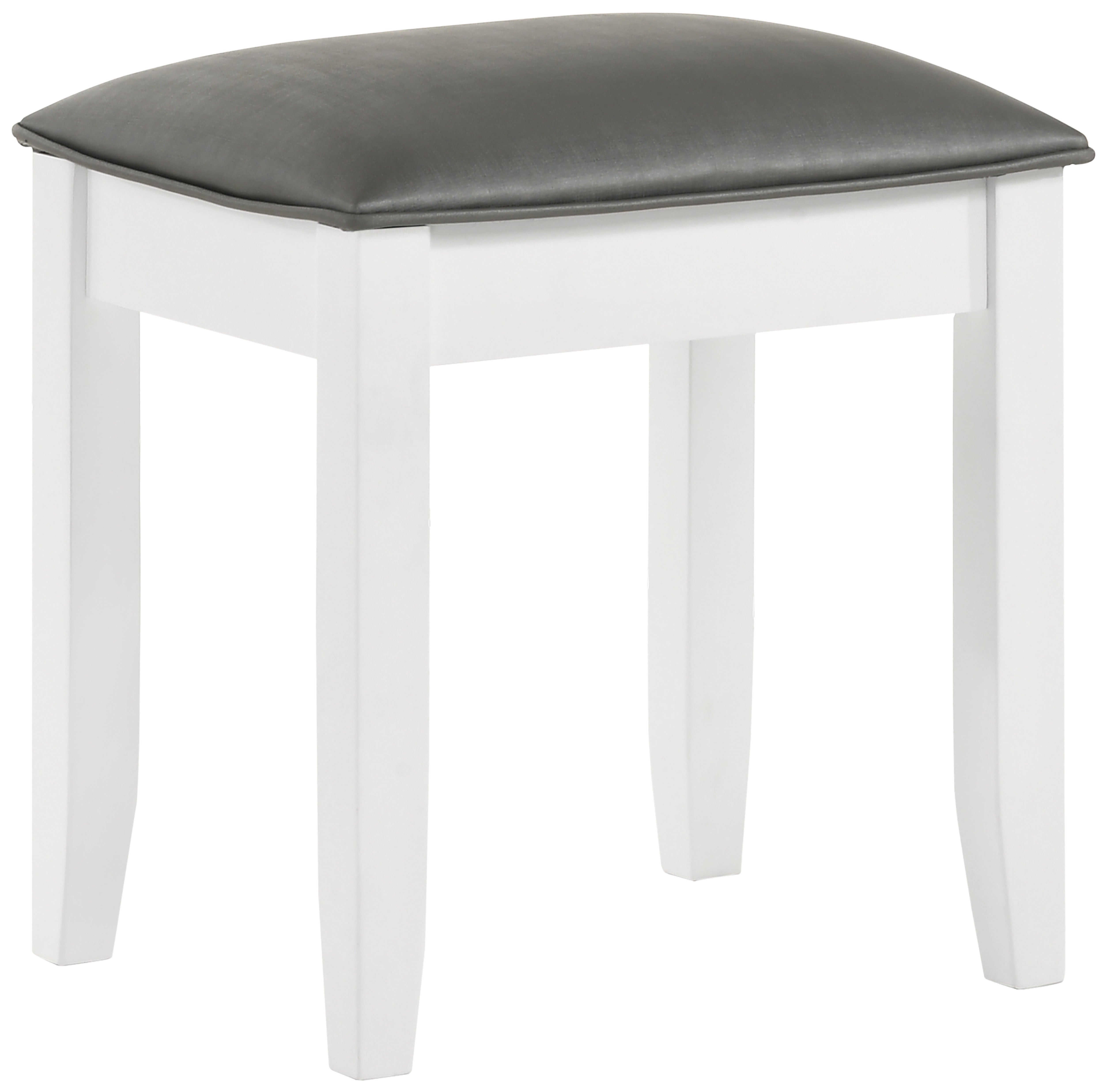 Tampa Furniture Outlet - Coaster - Felicity Upholstered Vanity Stool Metallic and Glossy White - 203507STL