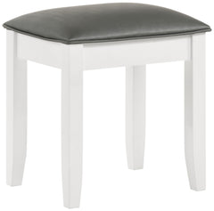 Tampa Furniture Outlet - Coaster - Felicity Upholstered Vanity Stool Metallic and Glossy White - 203507STL