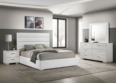 Tampa Furniture Outlet - Coaster - Felicity 4-piece California King Bedroom Set White High Gloss - 203511KW-S4