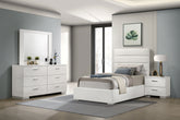 Tampa Furniture Outlet - Coaster - Felicity 4-piece Twin Bedroom Set White High Gloss - 203511T-S4
