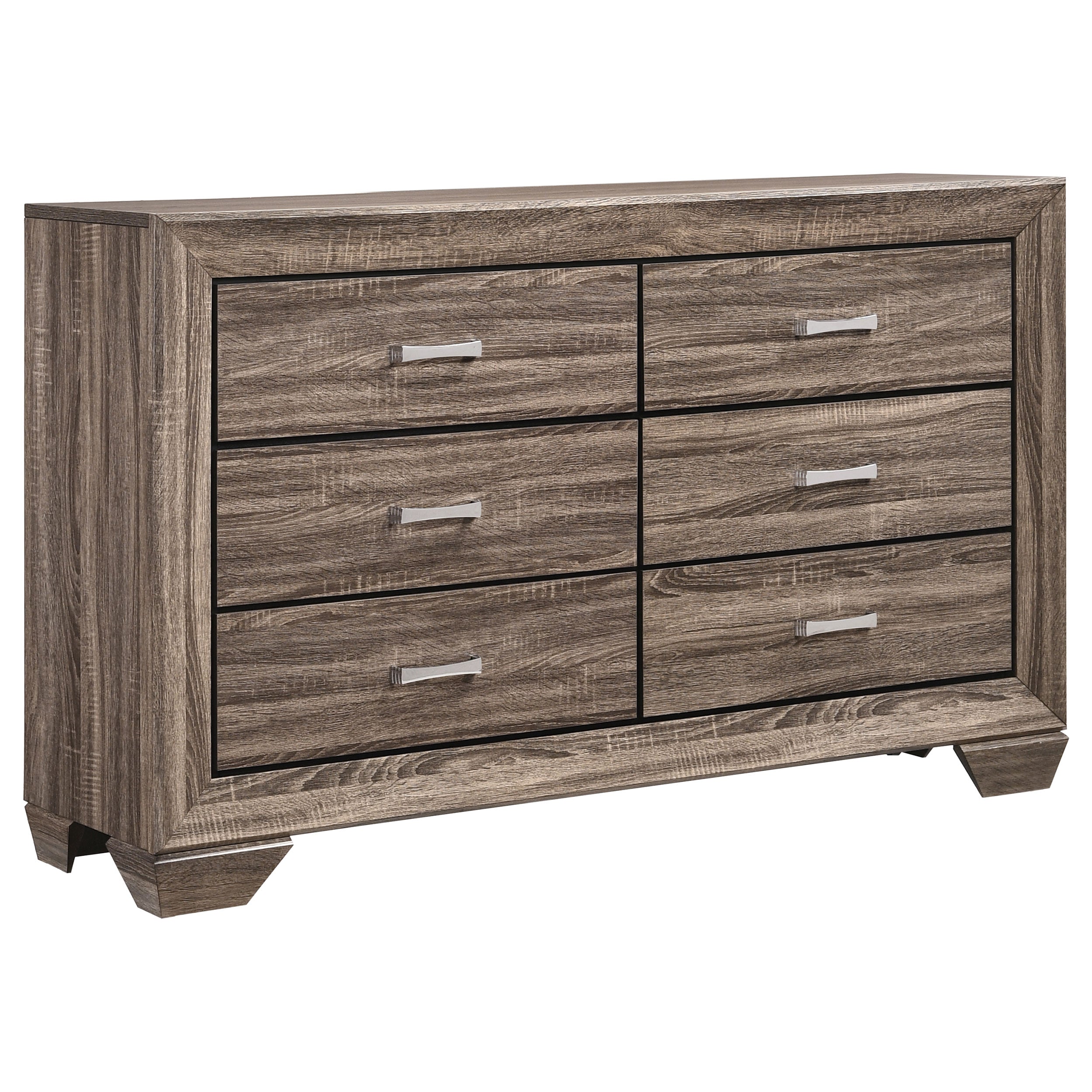 Tampa Furniture Outlet - Coaster - Kauffman 6-drawer Dresser Washed Taupe - 204193