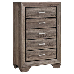 Tampa Furniture Outlet - Coaster - Kauffman 5-drawer Bedroom Chest Washed Taupe - 204195