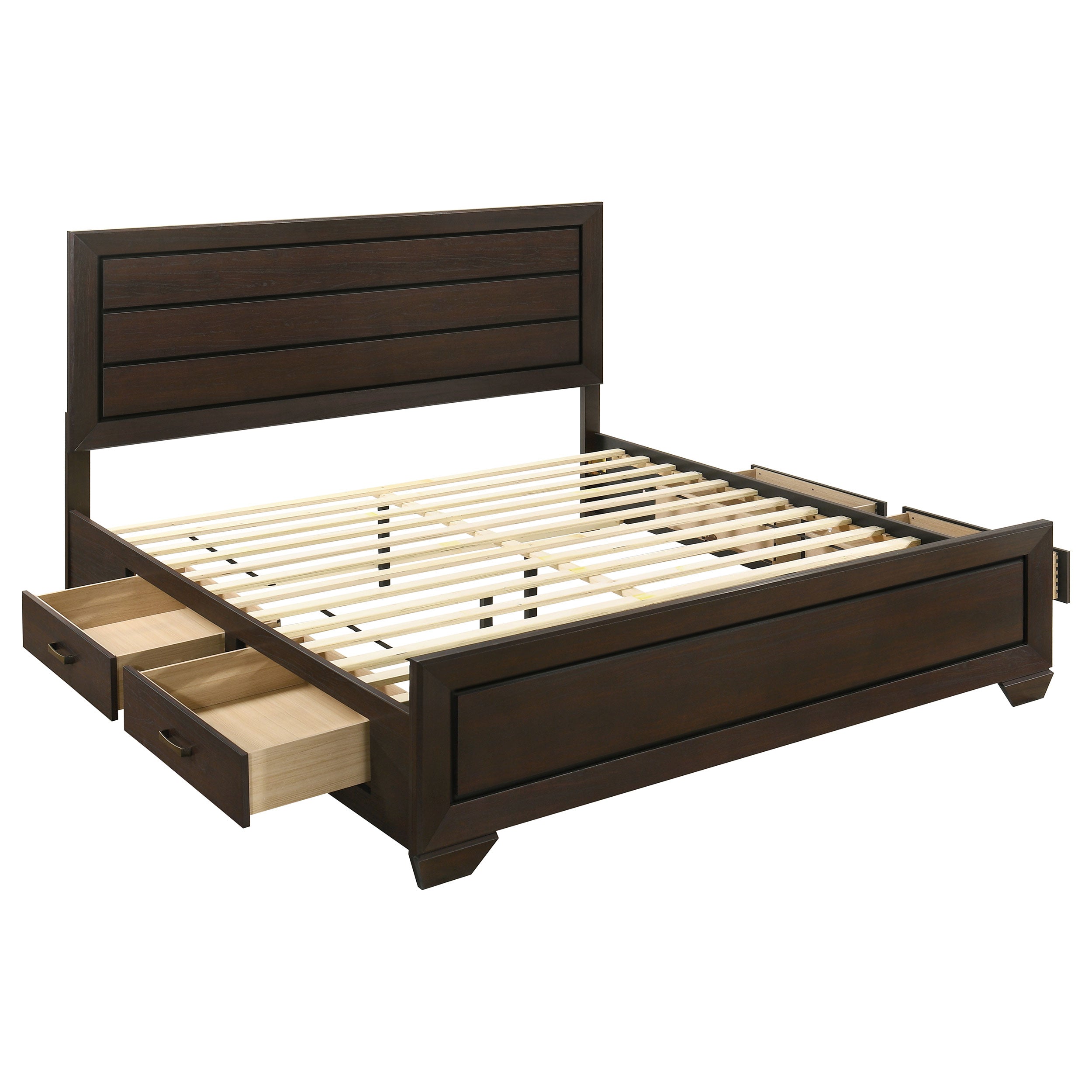 Tampa Furniture Outlet - Coaster - Kauffman Wood Eastern King Storage Panel Bed Dark Cocoa - 204390KE