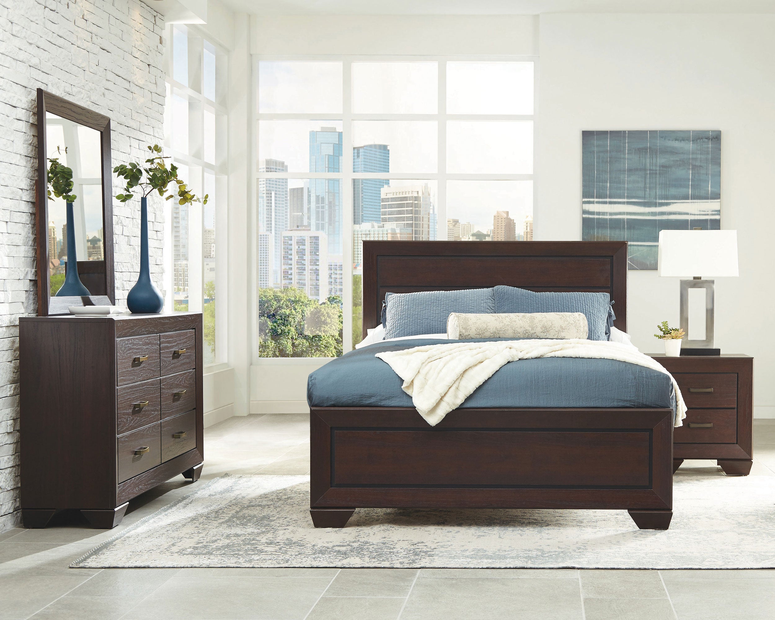 Tampa Furniture Outlet - Coaster - Kauffman 4-piece Queen Bedroom Set Dark Cocoa - 204391Q-S4