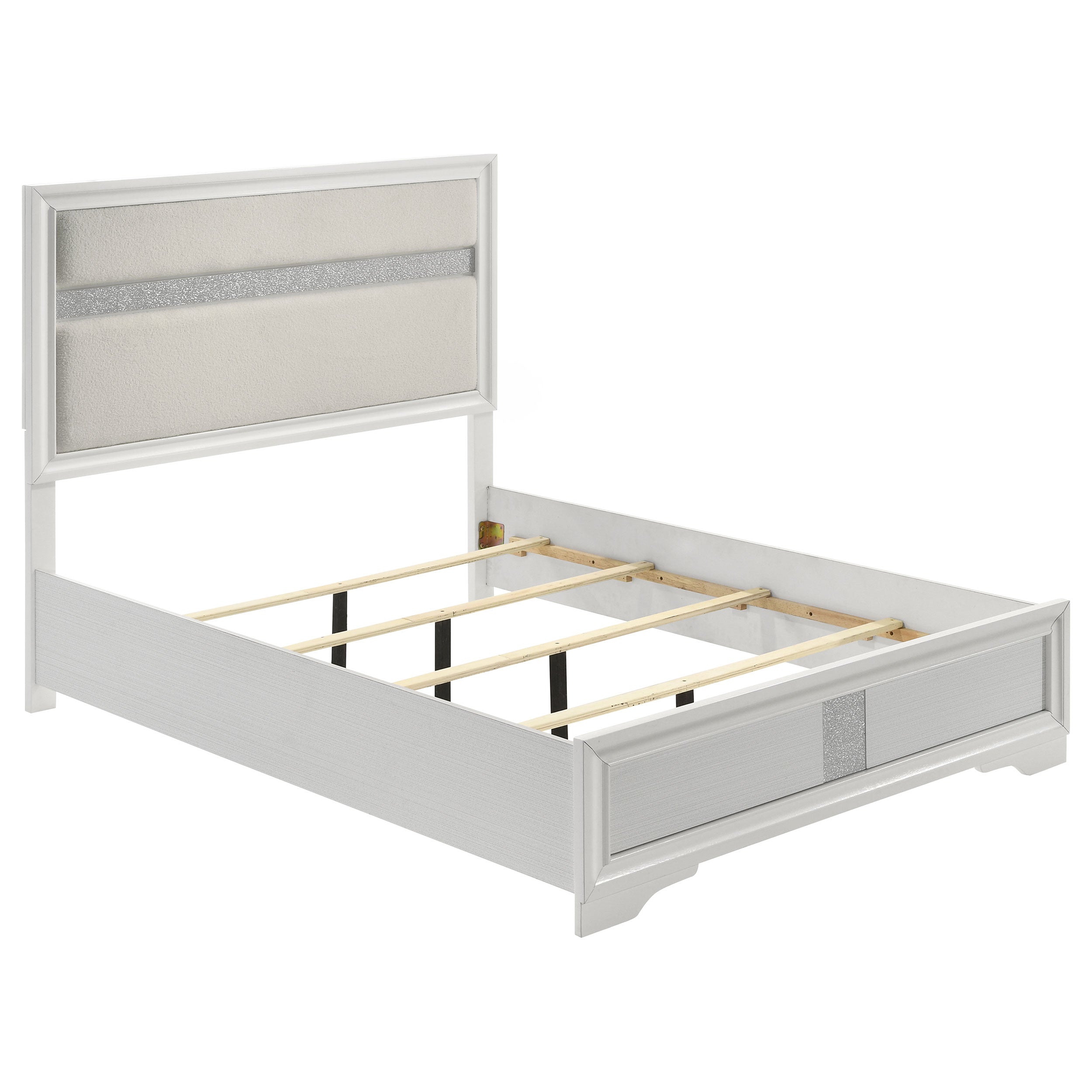Tampa Furniture Outlet - Coaster - Miranda 54-inch Upholstered Full Panel Bed White - 205110F