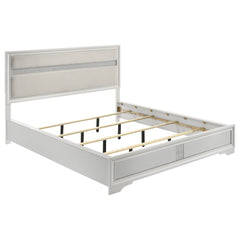 Tampa Furniture Outlet - Coaster - Miranda 54-inch Upholstered California King Panel Bed White - 205110KW
