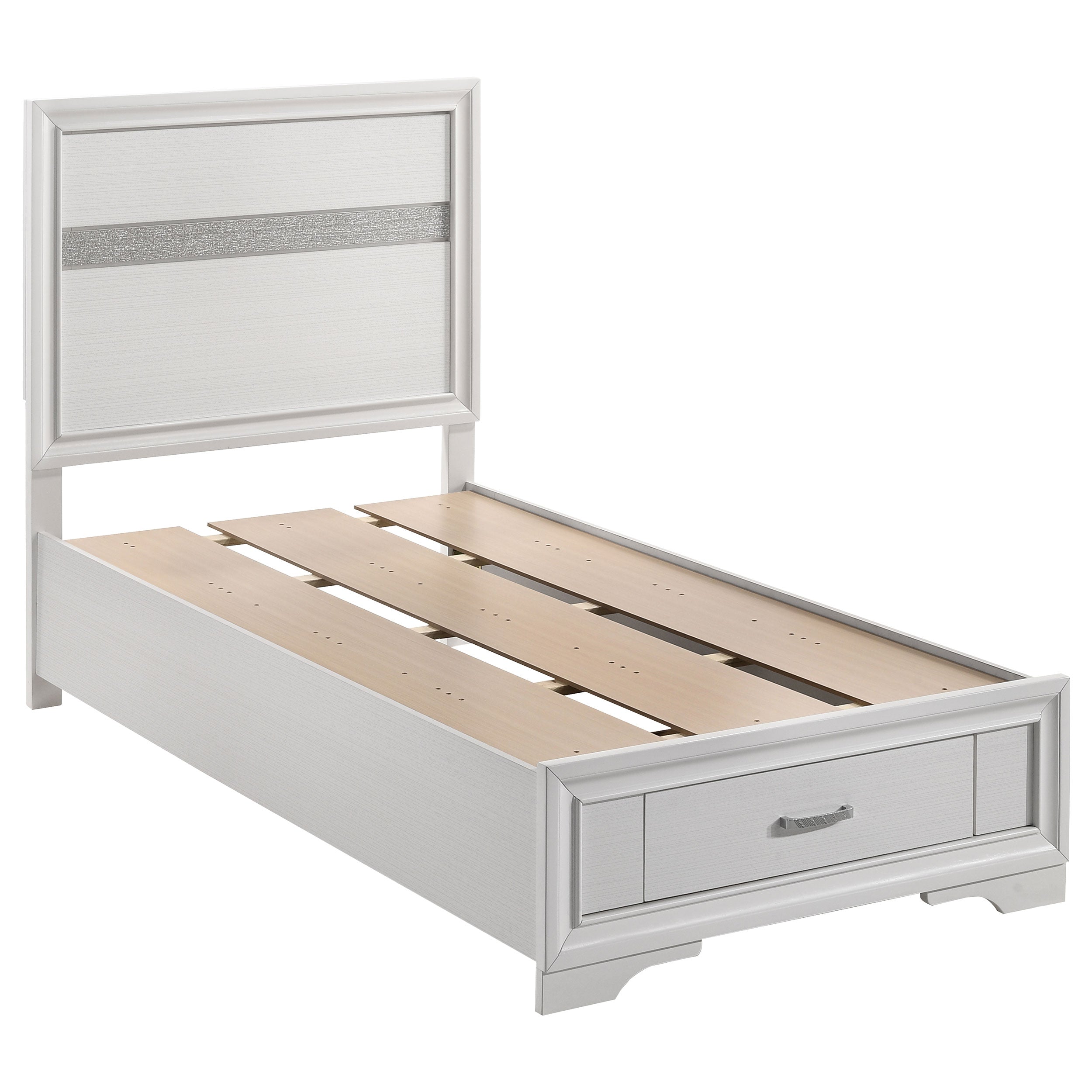 Tampa Furniture Outlet - Coaster - Miranda 51-inch Wood Twin Storage Panel Bed White - 205111T