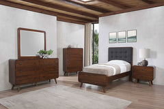 Tampa Furniture Outlet - Coaster - Robyn 5-piece Twin Bedroom Set Dark Walnut - 205131T-S5