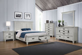 Tampa Furniture Outlet - Coaster - Franco 5-piece Eastern King Bedroom Set Distressed White - 205330KE-S5