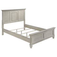 Tampa Furniture Outlet - Coaster - Franco Wood Queen Panel Bed Distressed White - 205331Q