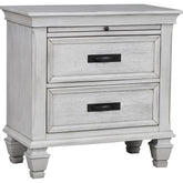 Tampa Furniture Outlet - Coaster - Franco 2-drawer Nightstand Distressed White - 205332