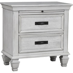Tampa Furniture Outlet - Coaster - Franco 2-drawer Nightstand Distressed White - 205332