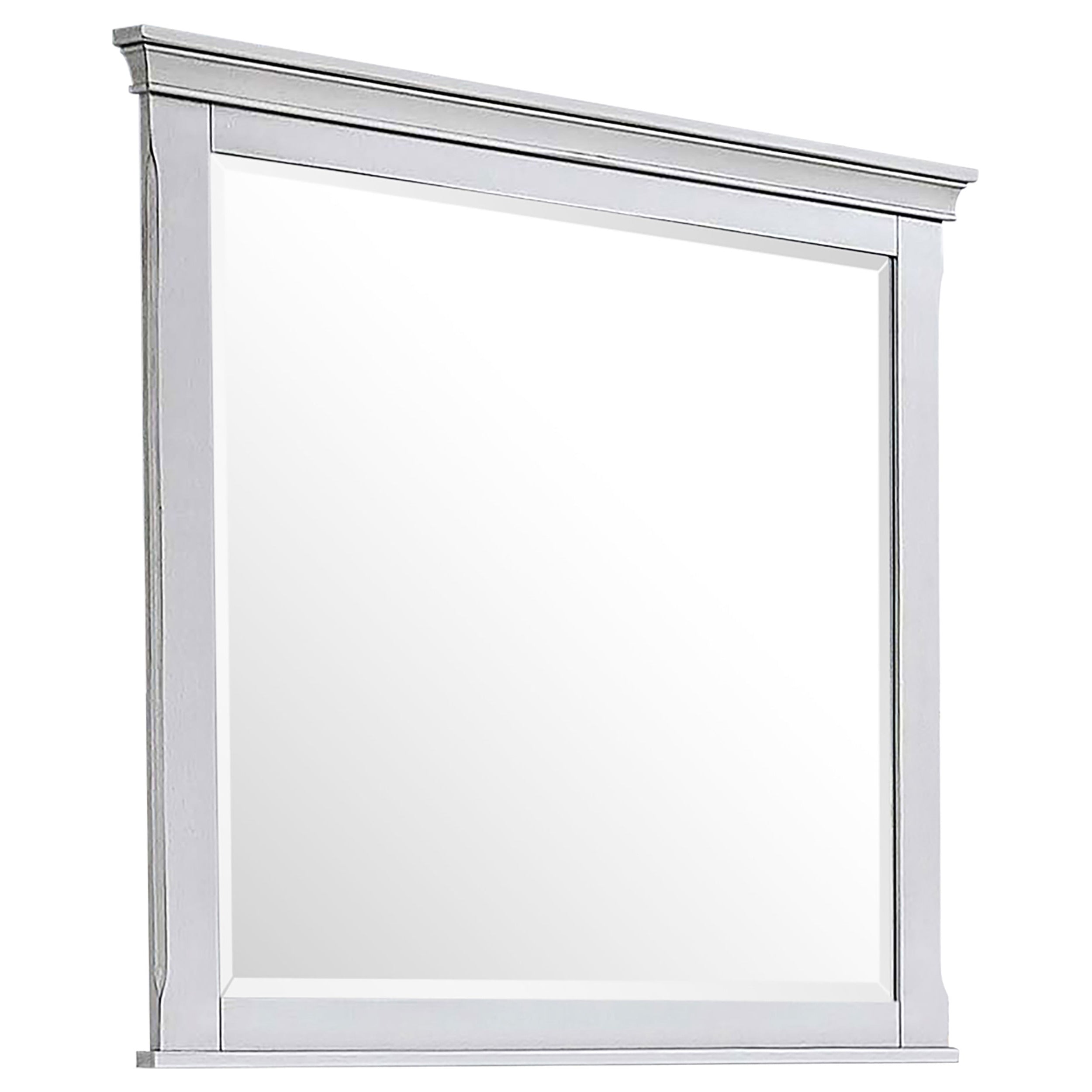 Tampa Furniture Outlet - Coaster - Franco Dresser Mirror Distressed White - 205334
