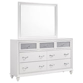 Tampa Furniture Outlet - Coaster - Barzini 7-drawer Dresser with Mirror White - 205893M