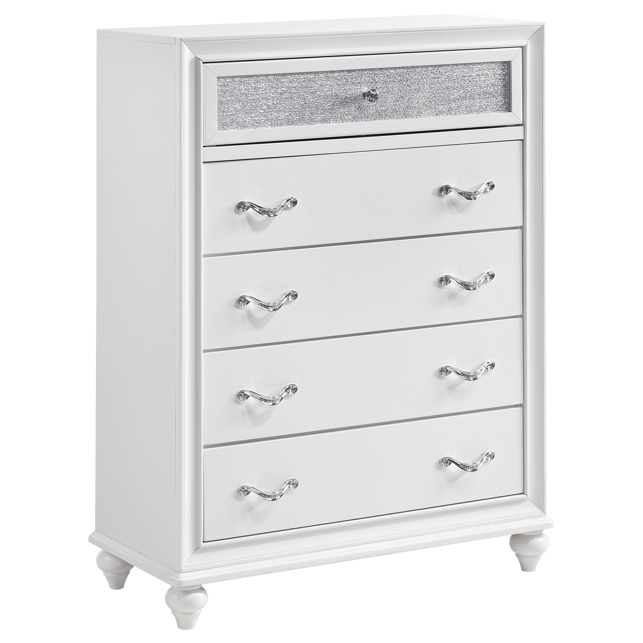 Tampa Furniture Outlet - Coaster - Barzini 5-drawer Bedroom Chest White - 205895