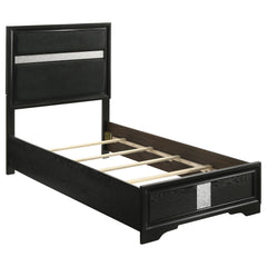 Tampa Furniture Outlet - Coaster - Miranda 54-inch Upholstered Twin Panel Bed Black - 206360T