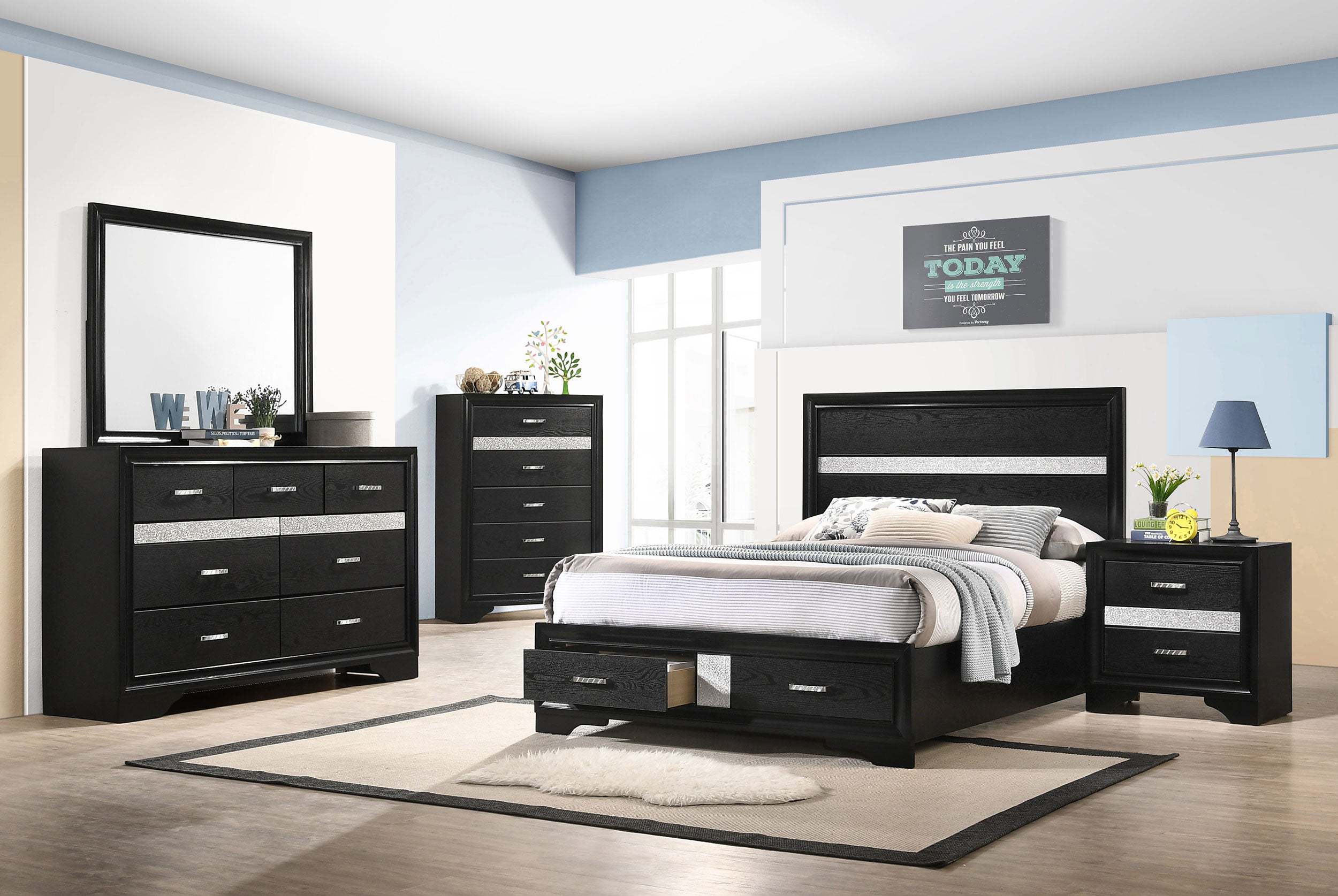 Tampa Furniture Outlet - Coaster - Miranda 5-piece Full Bedroom Set Black - 206361F-S5