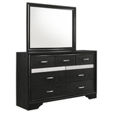 Tampa Furniture Outlet - Coaster - Miranda 7-drawer Dresser with Mirror Black - 206363M