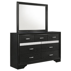 Tampa Furniture Outlet - Coaster - Miranda 7-drawer Dresser with Mirror Black - 206363M