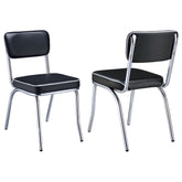 Tampa Furniture Outlet - Coaster - Retro Upholstered Dining Side Chair Black (Set of 2) - 2066