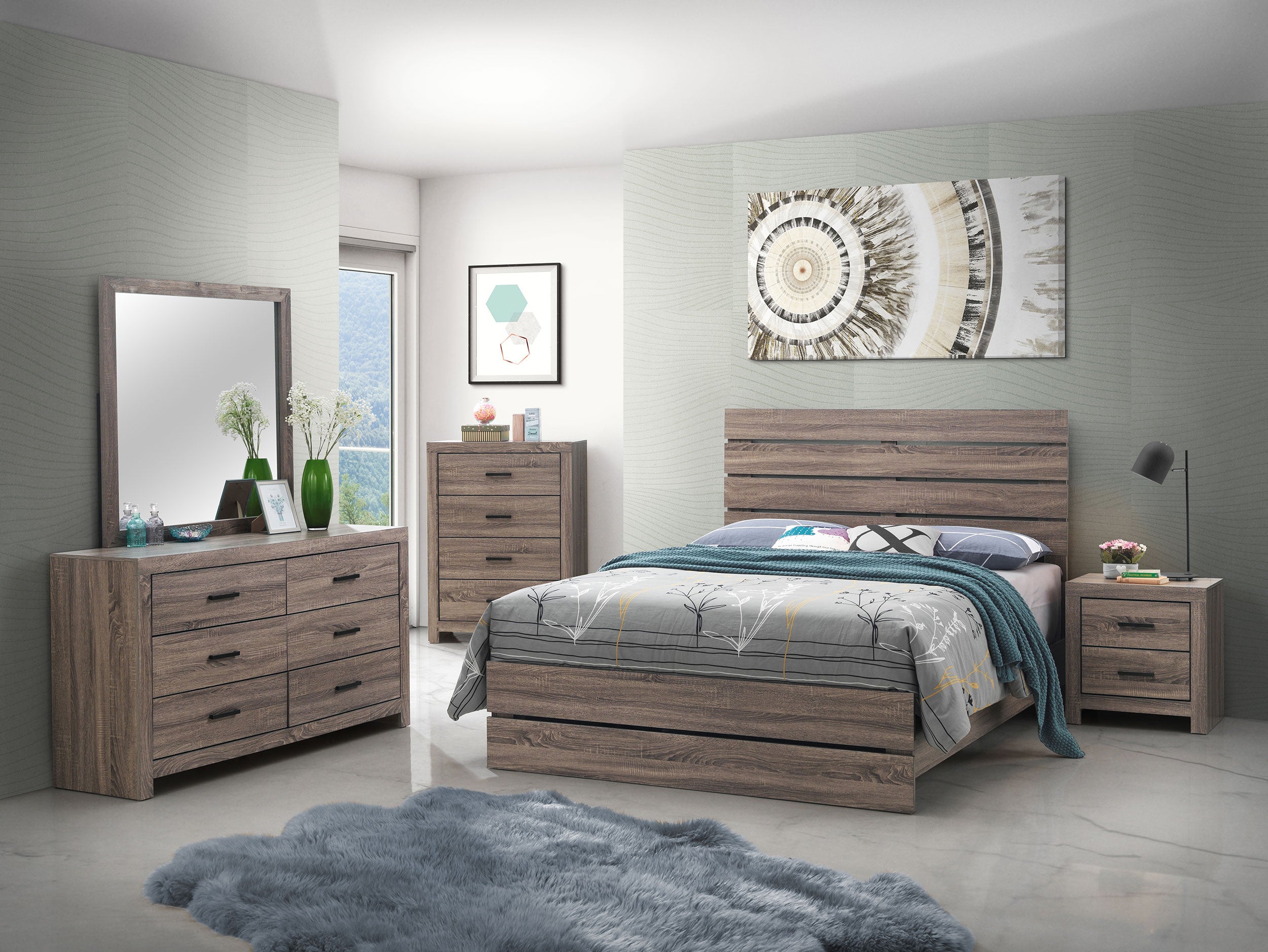 Tampa Furniture Outlet - Coaster - Brantford 5-piece Eastern King Bedroom Set Barrel Oak - 207041KE-S5