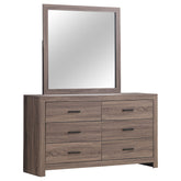 Tampa Furniture Outlet - Coaster - Brantford 6-drawer Dresser with Mirror Barrel Oak - 207043M