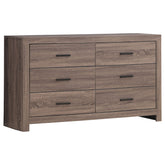 Tampa Furniture Outlet - Coaster - Brantford 6-drawer Dresser Barrel Oak - 207043