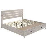 Tampa Furniture Outlet - Coaster - Brantford Wood Eastern King Storage Panel Bed Coastal White - 207050KE