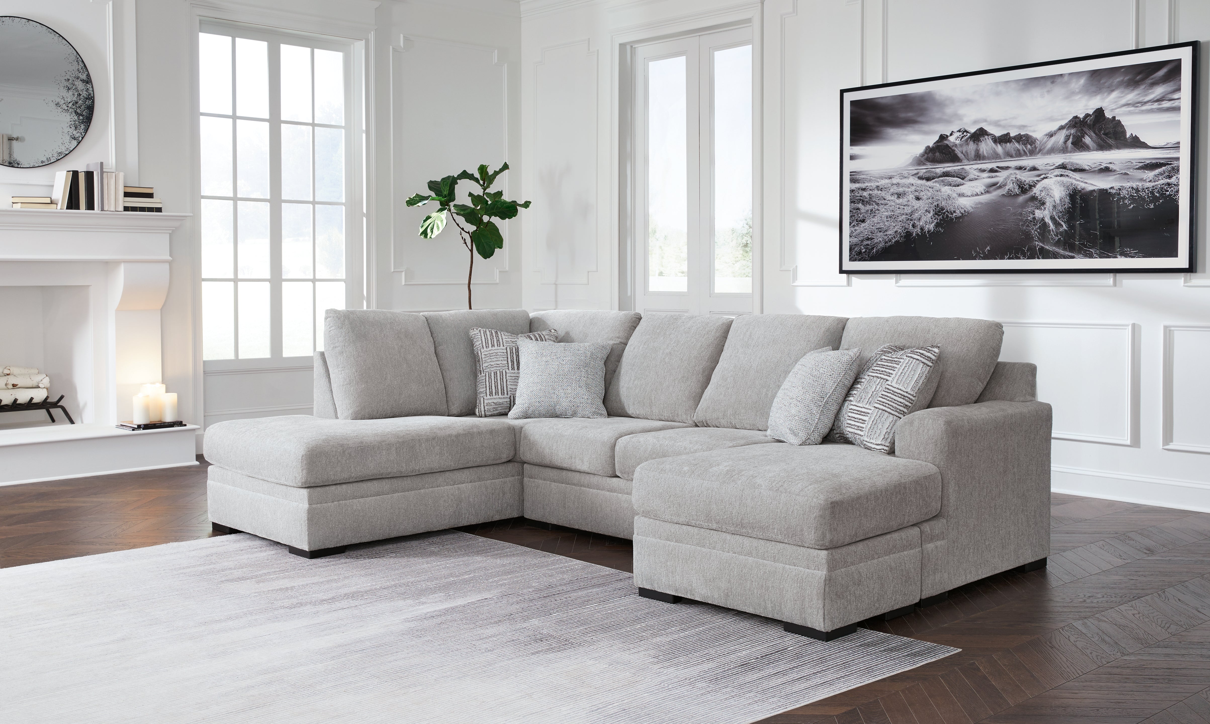 Tampa Furniture Outlet Lutz - Ashley Furniture - Gabyleigh Sectional - RAF 2-Piece Sectional with Chaise / Nickel - 20904S2