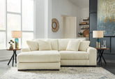 Tampa Furniture Outlet Lutz - Ashley Furniture - Lindyn Sectional - RAF 2-Piece Sectional with Chaise / Ivory - 21104S3