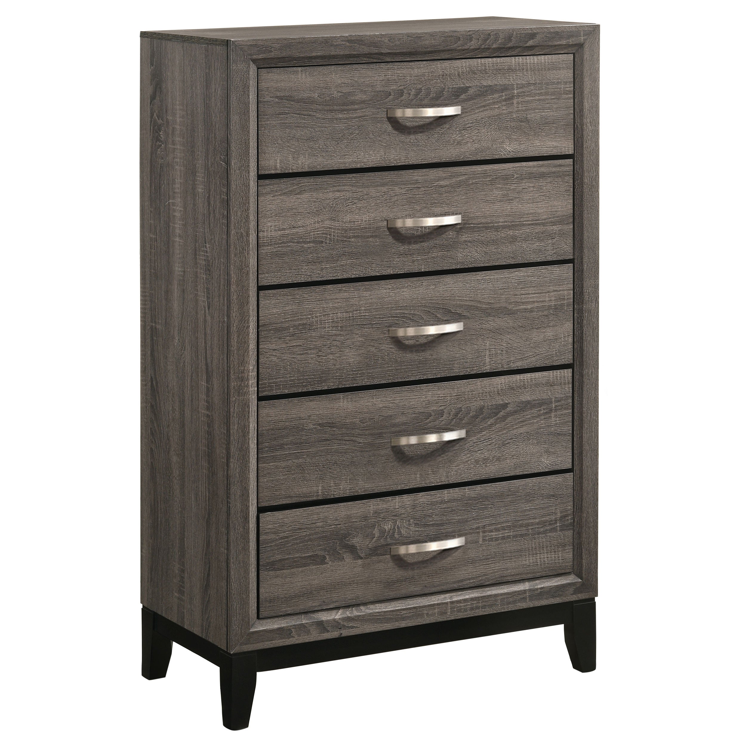 Tampa Furniture Outlet - Coaster - Watson 5-drawer Bedroom Chest Grey Oak - 212425