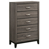 Tampa Furniture Outlet - Coaster - Watson 5-drawer Bedroom Chest Grey Oak - 212425